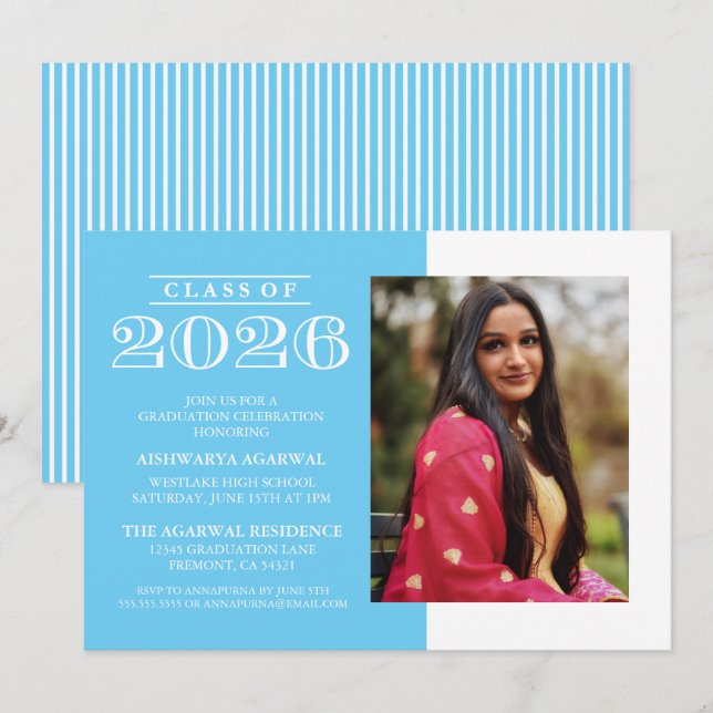 CLASSIC BOLD CLASS OF 2026 GRADUATION INVITATION (Front/Back)