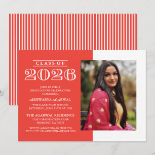 CLASSIC BOLD CLASS OF 2026 GRADUATION INVITATION