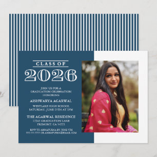 CLASSIC BOLD CLASS OF 2026 GRADUATION INVITATION