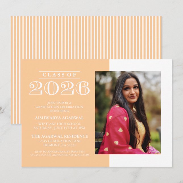 CLASSIC BOLD CLASS OF 2026 GRADUATION INVITATION (Front/Back)