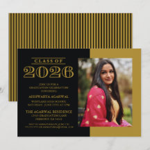 CLASSIC BOLD CLASS OF 2026 GRADUATION INVITATION