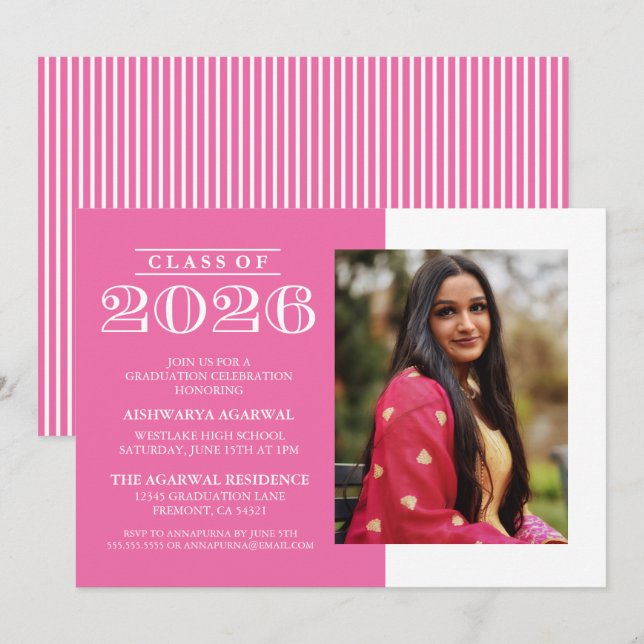 CLASSIC BOLD CLASS OF 2026 GRADUATION INVITATION (Front/Back)