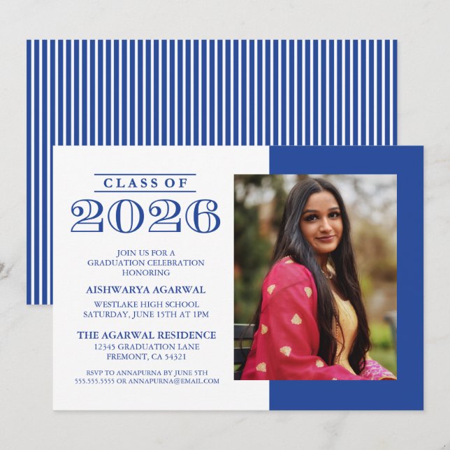 CLASSIC BOLD CLASS OF 2026 GRADUATION INVITATION (Front/Back)