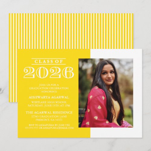 CLASSIC BOLD CLASS OF 2026 GRADUATION INVITATION