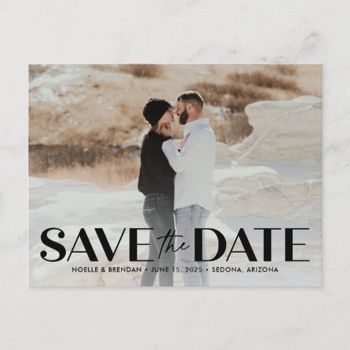Classic Bold Editable Color Save The Date Postcard