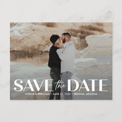 Classic Bold Editable Color Save The Date Postcard