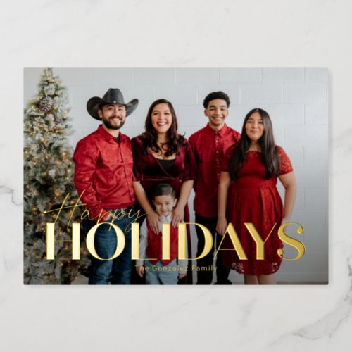 Classic Bold Foil Happy Holidays Card