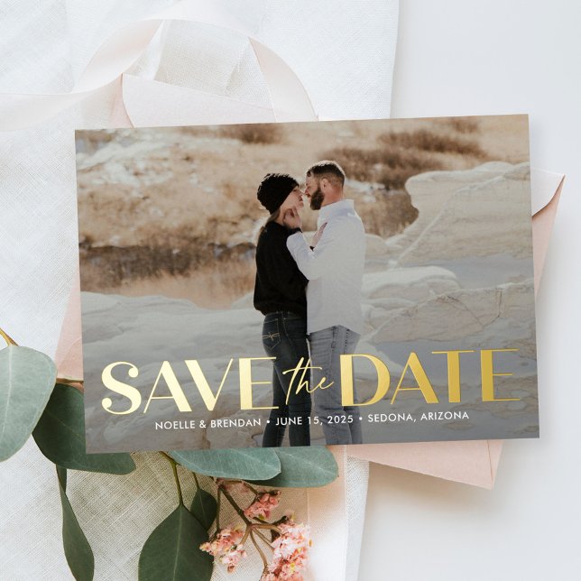 Classic Bold FOIL Wedding Save The Date Card (Creator Uploaded)