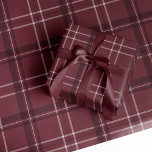 Classic bold holiday plaid maroon wine red holiday wrapping paper<br><div class="desc">A bold modern take on a classic holiday plaid makes this wrapping paper set perfect way for both traditional and unconventional gift givers. The rich maroon wine background with the black and white checks is chic and stylish. Will look fantastic on all your gifts under the tree perfectly coordinated with...</div>