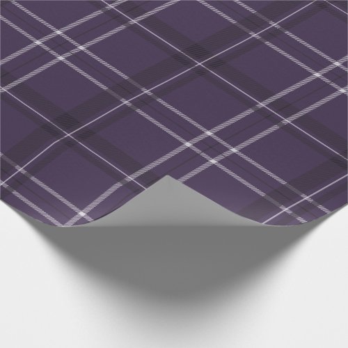 Classic bold holiday plaid plum purple  wrapping paper