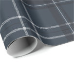 Classic bold navy blue plaid wrapping paper<br><div class="desc">A bold modern take on a classic holiday plaid makes this wrapping paper set perfect way for both traditional and unconventional gift givers. The navy blue background with the black and white checks is chic and stylish. Will look fantastic on all your gifts under the tree perfectly coordinated with your...</div>