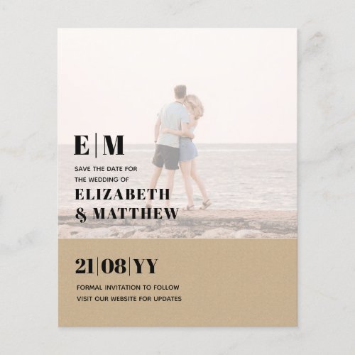 Classic BOLD PHOTO OVERLAY Save the Dates BUDGET Flyer