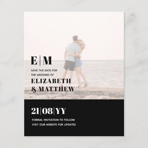 Classic BOLD PHOTO OVERLAY Save the Dates BUDGET Flyer