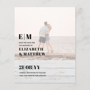 Classic BOLD PHOTO OVERLAY Save the Dates BUDGET Flyer