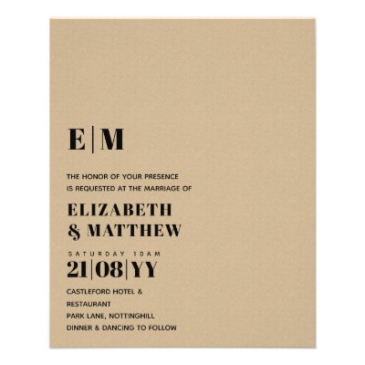 Classic BOLD Text Only Wedding Invitation Simple Flyer