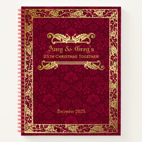 Classic Book Cover Gold Foliage Crimson Damask