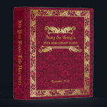 Classic Book Cover Gold Foliage Crimson Damask Mini Binder<br><div class="desc">Create your own beautiful book cover-style monogram with this classical botanical frame and foliage ornaments in gold with dark red damask background. Replace the sample text with our own for a personalized gift. You can change the background color to any hue you like. Makes a wonderful gift for anyone who...</div>