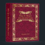 Classic Book Cover Gold Foliage Crimson Damask Mini Binder<br><div class="desc">Create your own beautiful book cover-style monogram with this classical botanical frame and foliage ornaments in gold with dark red damask background. Replace the sample text with our own for a personalized gift. You can change the background color to any hue you like. Makes a wonderful gift for anyone who...</div>