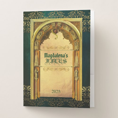 Classic Book Cover Medieval Architecture Antique Pocket Folder