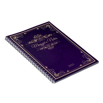 Classic Book Cover Purple Damask Gold Ornament | Zazzle