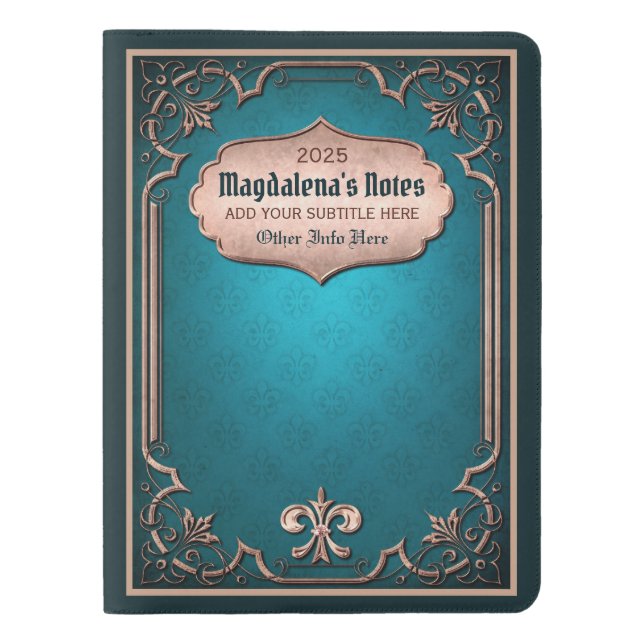 Classic Book Cover Traditional Ornament Turquoise (Front)