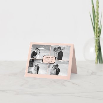 Classic Book Plate 4 Multi Photo Elegant Wedding Thank You Card by fatfatin_blue_knot at Zazzle