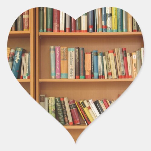Classic book shelf pattern bookcasebooksold heart sticker