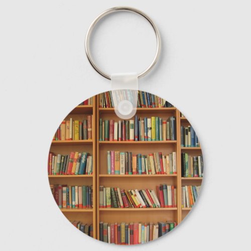 Classic book shelf pattern bookcasebooksold keychain