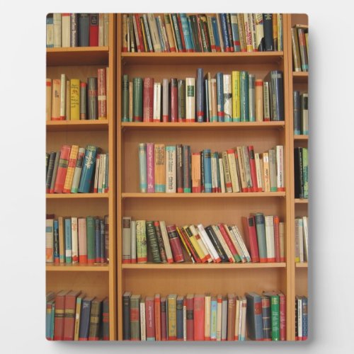 Classic book shelf pattern bookcasebooksold plaque