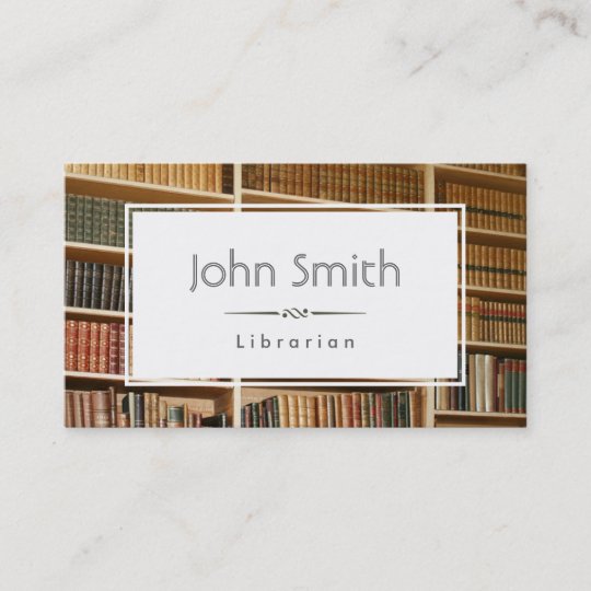 Classic Bookshelf Librarian Business Card