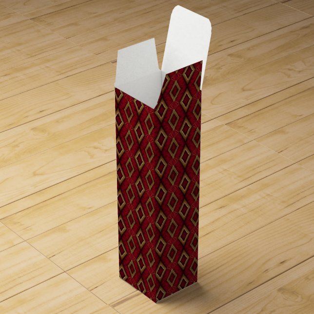 Classic Bordeaux  Red & Gold Wine Box (Opened)