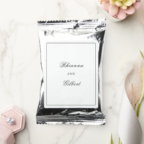 Classic Border Black and White Timeless Wedding Coffee Drink Mix