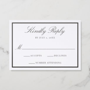 Classic Border Calligraphy Wedding Letterpress RSVP Cards