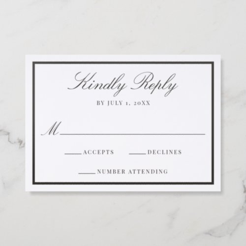 Classic Border Calligraphy Wedding Letterpress RSVP Cards