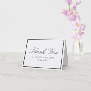 Classic Border Calligraphy Wedding Letterpress Thank You Card