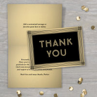 Classic Border Elegant Black and Gold Folded