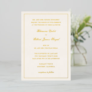 Classic Border Ivory Timeless Wedding Foil Invitation