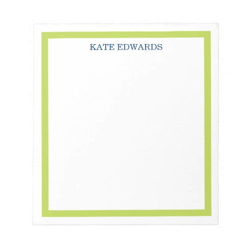 Classic Border Lime Green Notepad