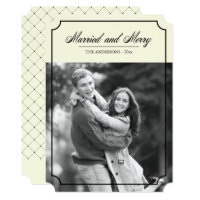 Classic Border Married and Merry Holiday Photo Card