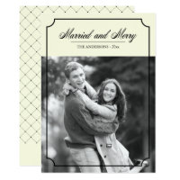 Classic Border Married and Merry Holiday Photo Card