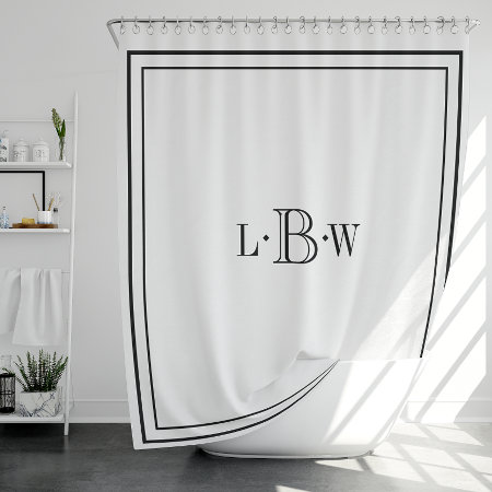 Classic Border Monogrammed Shower Curtain