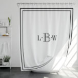 Classic Border Monogrammed Shower Curtain at Zazzle