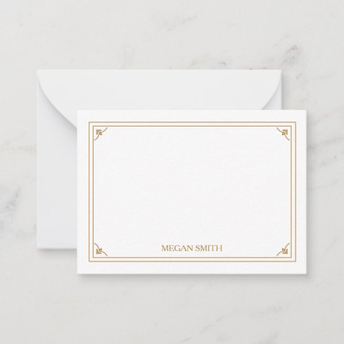 Classic Border Personalized Flat Note Card