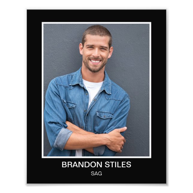 Classic Border Printed Headshots for Actors Photo Print (Front)