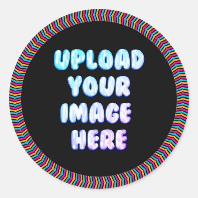 Classic Border Round Sticker with a Business Logo (Front)