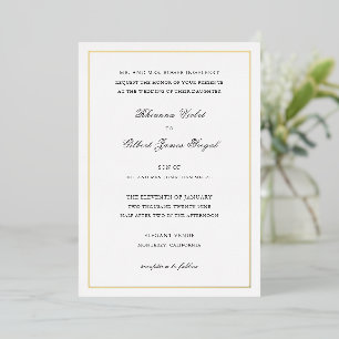 Classic Border Timeless Wedding Foil Invitation