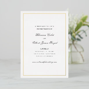 Classic Border Timeless Wedding Save the Date Foil Invitation