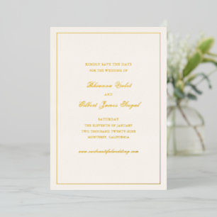 Classic Border Timeless Wedding Save the Date Foil Invitation