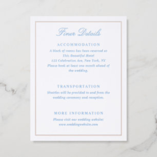 Classic Border Wedding Details Letterpress Enclosure Card