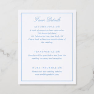 Classic Border Wedding Details Letterpress Enclosure Card